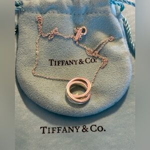 Tiffany & Co. 1837 Interlocking Circles Necklace Pendant Sterling Silver 925 16”